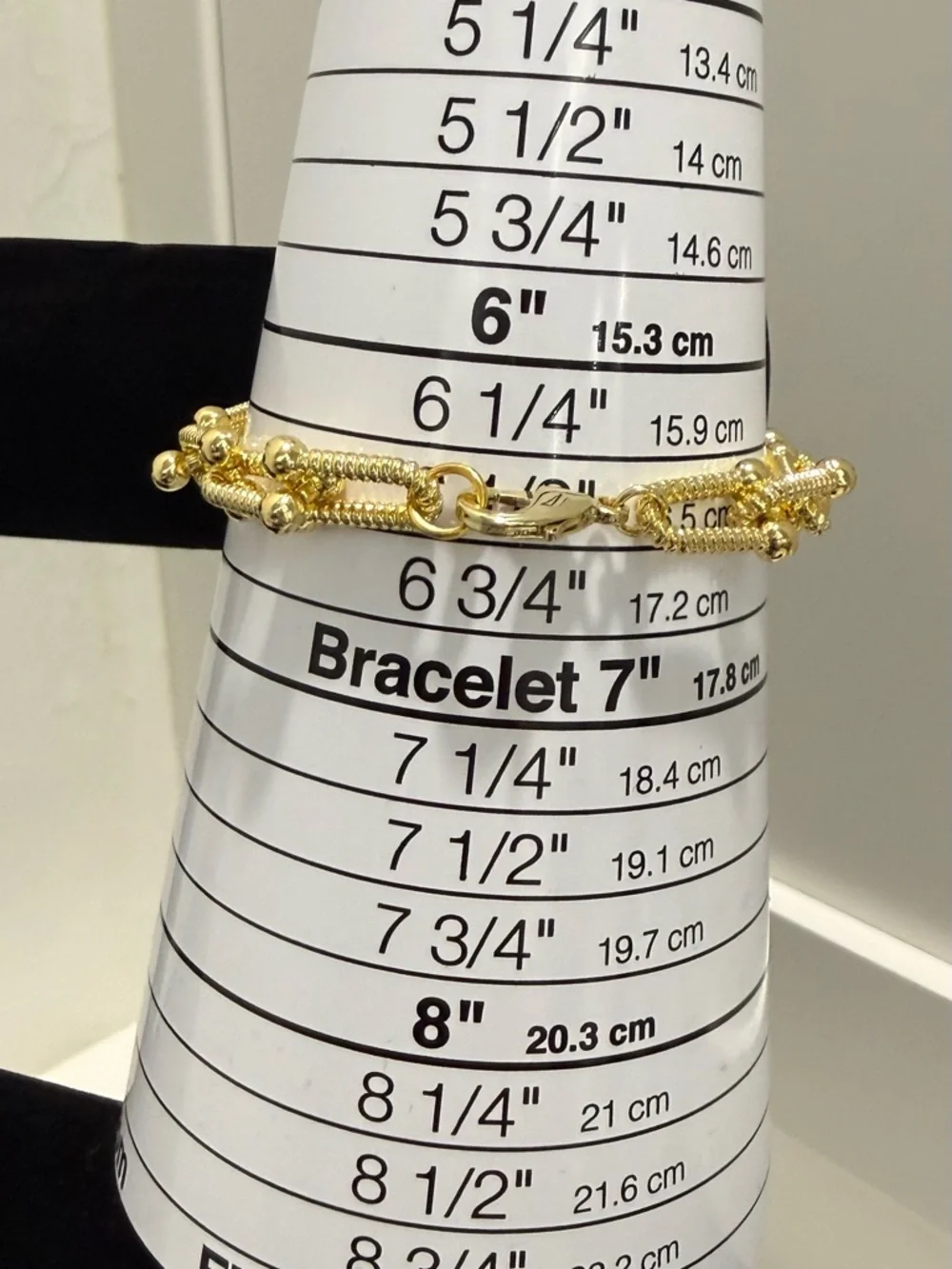 Gold Link & Bead Chain Bracelet - Women Jewelry - Picture 4 of 4